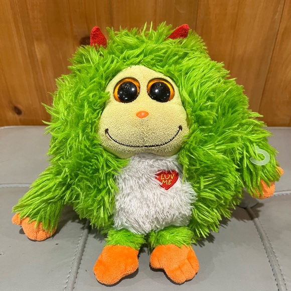 Collectors Ty Monstaz Beanie Maxine 8” Medium Green Stuffed Toy - Picture 1 of 9